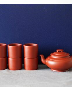 Bộ Ấm Trà Đáy Tào Thanh Đất Cũ Tiêu Anh Trơn 6 Chén Dáng Cao 250ml AT206