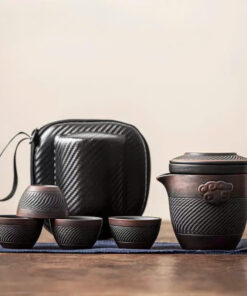 Bộ Ấm Trà Du Lịch 4 Chén Hoạ Tiết Vân Mây AT310