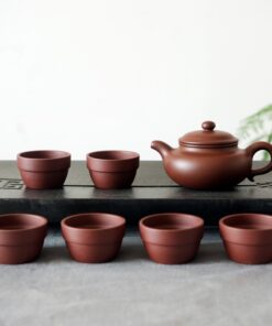 Bộ Ấm Trà Tử Sa Đất Cũ Long Huyết Sa Biển Phúc 6 Chén Trơn 200ml AT207