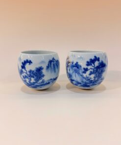 Chén sứ Cảnh Đức men Thanh Hoa họa "Sơn Thủy" CS63