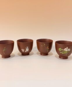 Chén Nê Hưng Dáng Cao Khắc Hoa Đỏ 60ml CNH42