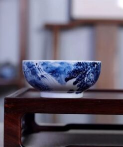 Chén Sứ Cảnh Đức Vẽ Sơn Thuỷ Lòng 120ml CS141