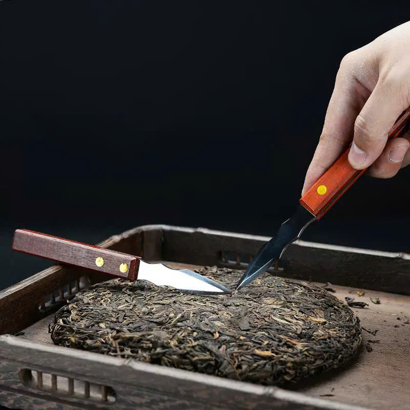 Dao Tách Trà Phổ Nhĩ Lưỡi Ngắn Chuôi Gỗ DC17 - Ảnh 2