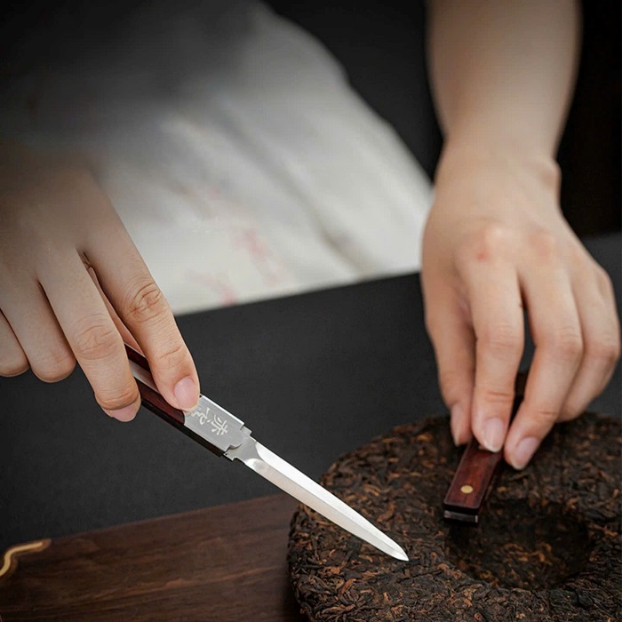 Dao Tách Trà phổ nhĩ cao cấp Chuôi Gỗ đẹp 18cm DC39 - Ảnh 4