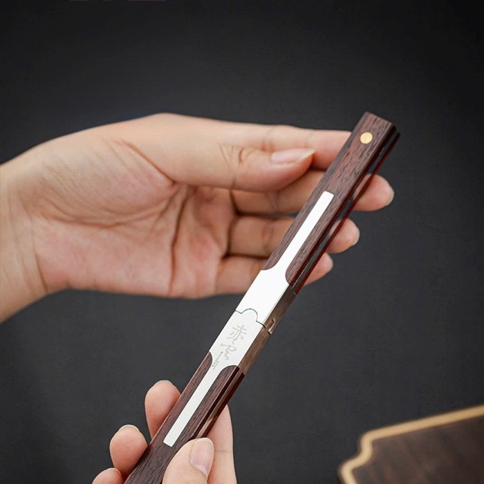 Dao Tách Trà phổ nhĩ cao cấp Chuôi Gỗ đẹp 18cm DC39 - Ảnh 5