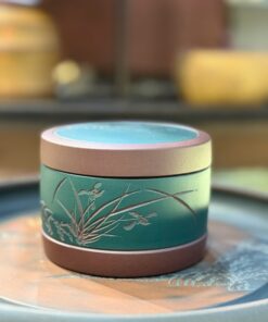 Hũ đựng trà tử sa nguyên khoáng đất cũ thủ công mai lan đẹp HT76