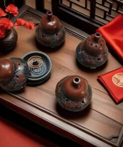 Lư Xông Trầm Đất Nê Hưng Hoả Biến Hồ Lô Cao 9cm LD12