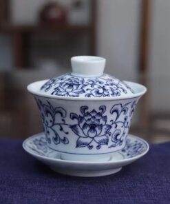 Tiềm Chén Khải Sứ Cảnh Đức Vẽ Sen Phỏng Cổ 200ml AS140