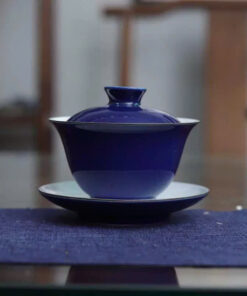 Tiềm Trà Sứ Cảnh Đức Xanh Ngoài Vẽ Trúc Lòng 180ml AS143