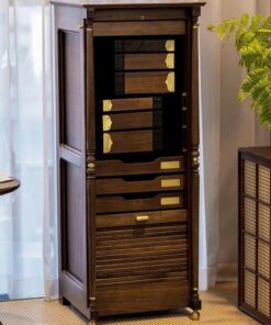 Tủ Trà Di Động Gỗ Óc Chó Đựng Ấm Chén115x45x45cm BT50