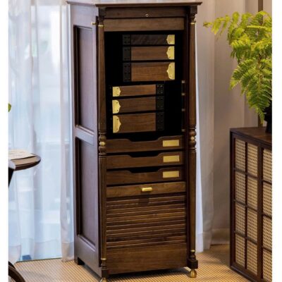 Tủ Trà Di Động Gỗ Óc Chó Đựng Ấm Chén115x45x45cm BT50