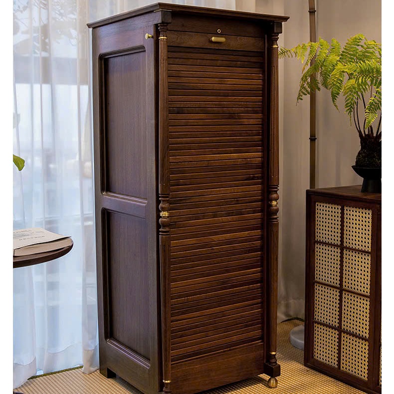 Tủ Trà Di Động Gỗ Óc Chó Đựng Ấm Chén Cao 115x45x45cm BT50 - Ảnh 4