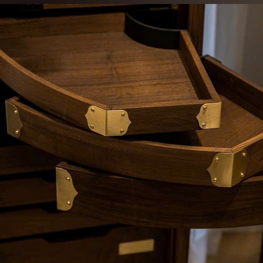 Tủ Trà Di Động Gỗ Óc Chó Đựng Ấm Chén Cao 115x45x45cm BT50 - Ảnh 7