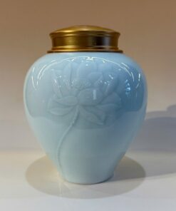 Hũ Trà Bằng Sứ Men Ngọc Cảnh Đức Sen 900ml HT57