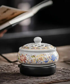Lư Sứ Trắng Hoạ Tiết Hoa Dáng Nhỏ LS15