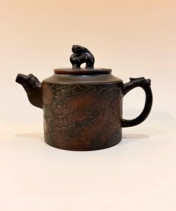 Ấm Tử Sa Nê Hưng Đức Trung Đen Cao Long Phụng 280ml AKC310