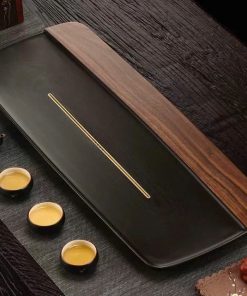 Khay Trà Gỗ Óc Chó Măt Nhựa Bakelite 60*25*3.5cm KTG45