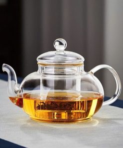 Ấm Thuỷ Tinh Đun Trà Hoa 600ml ATT01