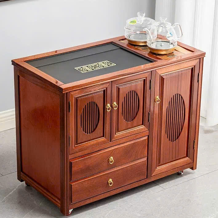 Bàn Trà Di Động Gỗ Hương Mặt Đá Cao 65.5x85.5x45cm BT10