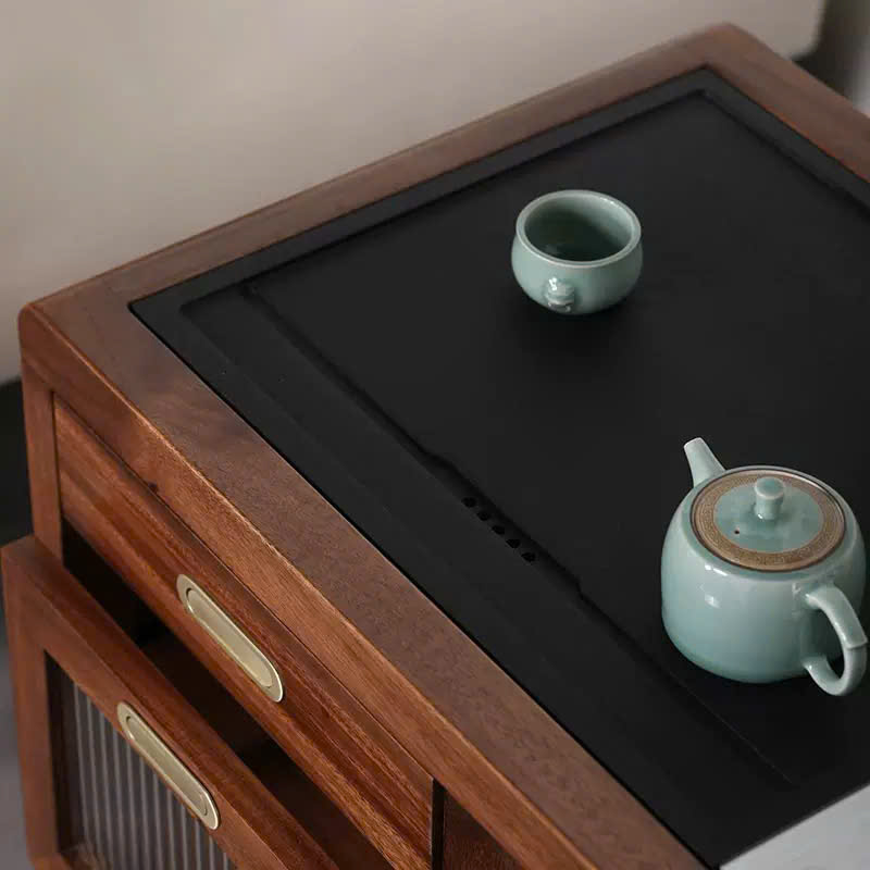 Bàn Trà Di Động Gỗ Hương Mặt Đá Chữ Nhật 45x37cm Cao 69x74x45cm BT14 - Ảnh 3