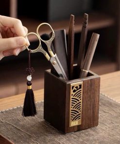 Dụng Cụ Pha Trà Gỗ Gụ Hoạ Tiết Vân Vũ KH40