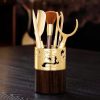 Dụng Cụ Pha Trà Gỗ Gụ Vân Mix Đồng KH39