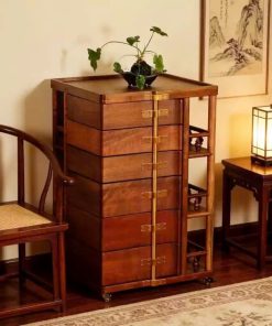 Tủ Trà Gỗ Óc Chó 6 Ngăn Cao75x48x43cm BT54