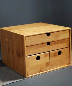 Hộp đựng trà phổ nhĩ tre tự nhiên 4 ngăn HPN08