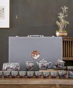 Bộ Ấm Trà Sứ Cảnh Đức Hoa Đào  250ml AT113