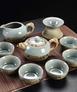 Bộ Ấm Trà Men Rạn Xanh Ngọc AT115