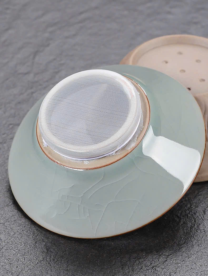 Bộ Ấm Trà Sứ Men Rạn Xanh Ngọc AT115 - Ảnh 4